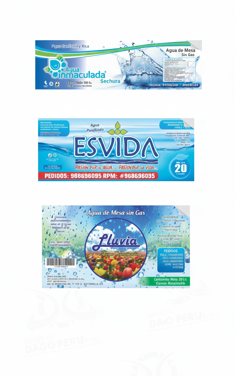 Etiqueta para bidón de 20lt